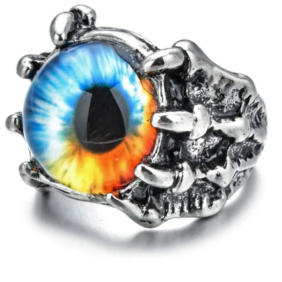 NWT Adjustable Dragon Claw Evil Eye Ring - Picture 2 of 10